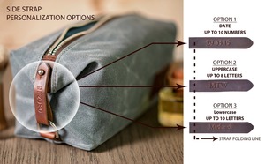 Leather Canvas Toiletry Bag Travel Organizer Waterproof Cosmetic Storage Dopp Kit Large Capacity <b>Case</b> LCTB-0066 - Product Image 3