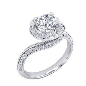 Divya Creations – Diamant de luxe de 1,36 ct, cultivé en laboratoire, en argent 925, taille brillant, certifié IGI, plaqué rhodium, taille personnalisée - Product Image 1