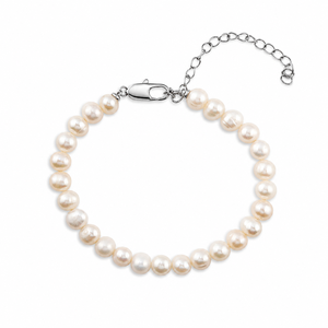 925 Sterling Silver Freshwater Pearl <b>Bracelet</b> Adjustable White Pearl <b>Beaded</b> <b>Bracelet</b> for Women Elegant Jewelry - Product Image 4