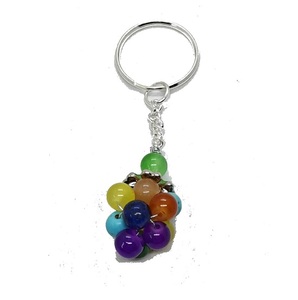 High Quality Crystal Keychain Stone Multi stone grapes <b>key</b> Chine natural Stone bead Healing <b>Key</b> <b>Holder</b> Gift for Women <b>Key</b> Chains - Product Image 2
