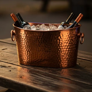 ถังน้ำแข็งเหล็กสำหรับเบียร์ ไวน์ เครื่องดื่ม ดีไซน์ดั้งเดิม งานแฮนด์เมด สไตล์โบราณ สำหรับงานปาร์ตี้ - Product Image 5