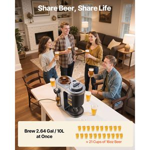 Máquina para Elaborar Cerveza Casera Eléctrica de 1500W, 3.43 Galones, Dispositivo Automático de Maceración y Ebullición, Acero Inoxidable 304, Todo en Uno - Product Image 6