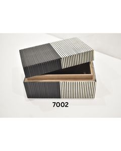 Luxury Dual Tone Resin Decorative Storage <b>Box</b> with Striped Design – Modern Tabletop Organizer - Product Image 6