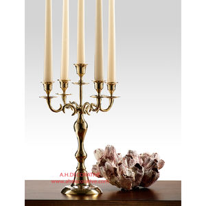 4 Arms Nickel Plated Candelabra With Flower Bowl Wedding Entryway & Office decorate Handmade Candlestick Holder Home Hotels Use - Product Image 2