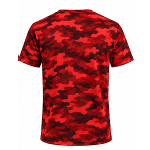 <b>Red</b> Camo <b>T</b> <b>Shirt</b> <b>Men</b> Short Sleeve Crew Neck Camouflage Printed Sports Training Running Gym Workout Performance Activewear - Product Image 2