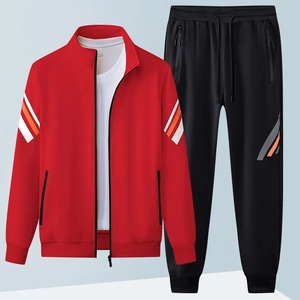 Conjunto Deportivo Personalizado para Hombre, Cuello Alto, Cierre de Cremallera, Transpirable, Ecológico, Conjunto de 2 Piezas, Pantalones Deportivos, Forro Polar para Invierno - Product Image 4
