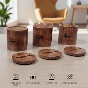 Cuencos de Madera de Lujo para Sal y Pimienta, Artesanía India, Utensilios Desechables para Especias y Hierbas, para Almacenamiento de Condimentos o como Regalo - Product Image 4