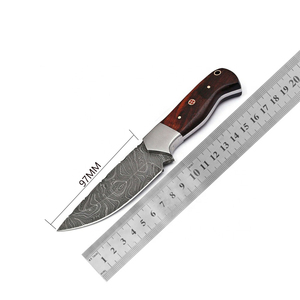 Couteau de chasse artisanal en acier 440C, manche en bois de fer africain, lame pleine longueur, étui en cuir - Product Image 6