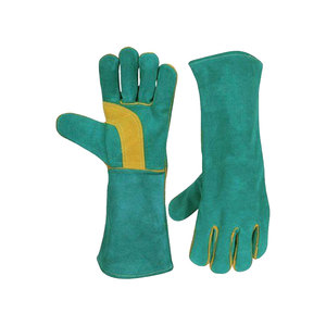 Gants de soudage en cuir de vachette de haute qualité, résistants à la chaleur, doublés de polaire, testés contre les éclaboussures de métal fondu, personnalisables, fabriqués au Pakistan - Product Image 2