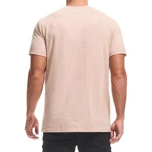 T-shirt décontracté léger à col en V pour homme, en coton, à manches courtes, personnalisable pour la vente en gros sous marque privée - Product Image 2
