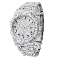 Reloj de Lujo para Hombre, Estilo Hip Hop, con Incrustaciones de Moissanita, Caja Cuadrada de Acero Inoxidable de 46 mm, Esfera de Cristal Analógica, Movimiento Mecánico, Correa de 20 mm, 10