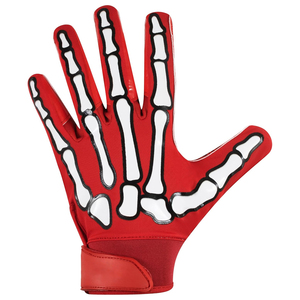 Skull Football <b>Gloves</b> Tacky Grip Skin Tight Skeleton Pro Elite Sticky Receiver American Football <b>Gloves</b> Adult & Youth Sizes - Product Image 3