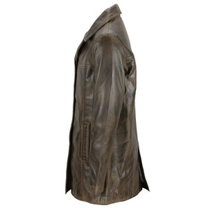 New Stylish Turlock Brown <b>Shearling</b> Leather <b>Coat</b> <b>Men</b> Fully Customized With High Quality Lining Two Side Pockets <b>Coat</b> - Product Image 4