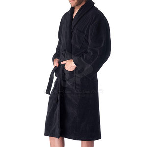 Albornoz clásico de invierno para hombre, de felpa, suave, de algodón, manga larga, con bolsillos, transpirable, cómodo, para uso diario en el hogar. - Product Image 5
