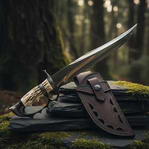 Cuchillo utilitario Drop Point con hoja de acero, mango de madera, grosor de 0.5 mm y longitud total de 6.7 pulgadas - Product Image 5
