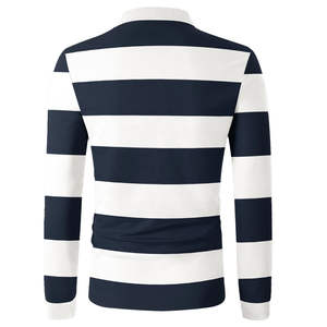 เสื้อโปโลชายคุณภาพพรีเมียม ผ้าฝ้าย 100% ระบายอากาศได้ดี น้ำหนักเบา ลายทาง แขนยาว ทันสมัย มีสไตล์ สีพื้น - Product Image 2