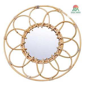 Espejo de Pared con Diseño de Gotas de Lluvia, Decorativo, de Ratán, Creativo para la Familia - Product Image 2