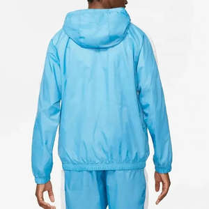 Veste coupe-vent légère en nylon imperméable pour homme, respirante, à capuche, col montant, zippée, avec empiècements colorés – Grande Vente Hiver - Product Image 2