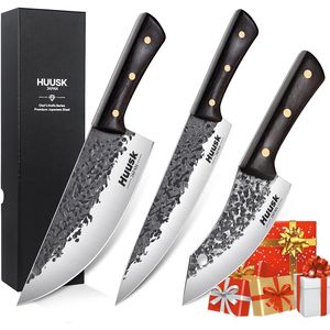 Juego de Cuchillos de Chef Forjados a Mano, Cuchillos de Cocina Japoneses de Alto Contenido de Carbono, Juego de Cuchillos de Carnicero para el Hogar, Barbacoa al Aire Libre, Camping y Cocina - Product Image 1