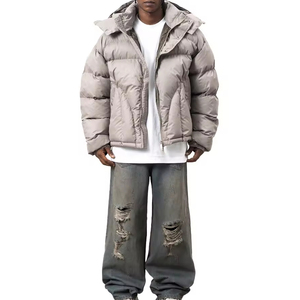 High Quality Men's Long <b>Thin</b> <b>Puffer</b> <b>Jacket</b> Hooded Reflective Waterproof Latest Fashion Style Customized Logo Wholesale Price - Product Image 3