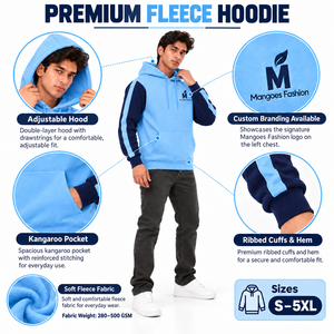 Sudadera con Capucha para Hombre MANGOES FASHION, Otoño, 100% Algodón, Logotipo Frontal, 400gsm, Ecológica, Bordado 3D, Felpa Lisa, Sin Forro - Product Image 6