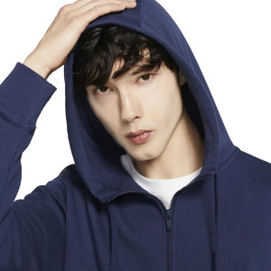 Sweat-shirt à capuche zippé intégral pour homme, en molleton de coton épais, uni, avec logo personnalisé, décontracté, coupe oversize, unisexe - Product Image 3