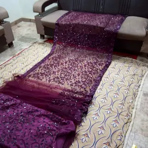 2022 vente chaude indien/pakistanais brodé séquence travail Saree fête porter en soie - Product Image 1