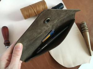 High End Classic Luxury Genuine Leather Cash Envelope System Multi-function Heavy Duty Custom Engraved Logo Premium Money Pouch - Product Image 5