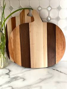 Wooden Pumpkin <b>Shaped</b> Chopping Board With Handle Round Kitchen Cutting <b>Block</b> - Product Image 2