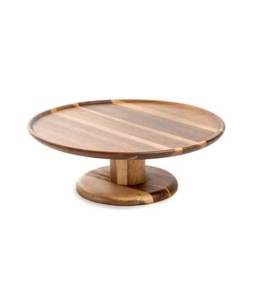 Soporte para Pastel de Madera de Acacia Natural, Bandeja Redonda de Madera para Postres, Pedestal Rústico Hecho a Mano para Pastel de Boda - Product Image 2