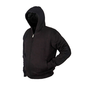 Sudadera con capucha para hombre, con cremallera, de invierno, ecológica, transpirable, de forro polar, con logo personalizado, de secado rápido, básica, de algodón. - Product Image 4