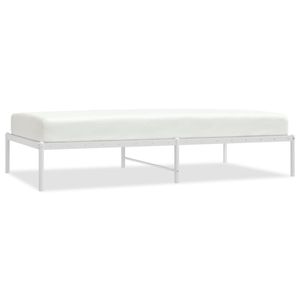 Base de Cama Individual de Acero con Recubrimiento en Polvo Blanco, Diseño Elegante - Product Image 2