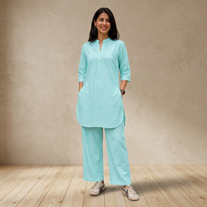 Women's Flex Cotton <b>Kurta</b> Set With Loose Fit Casual Wear <b>Indian</b> Pakistani Style For All Seasons - Product Image 6