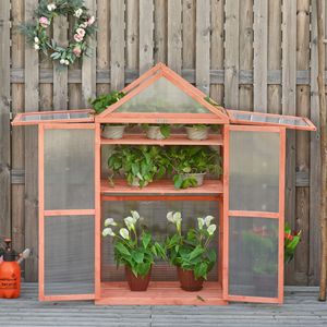 Invernadero de Madera Ajustable 32x19x54 con Puertas Dobles y Estantes para Protección de Plantas - Carpa de Cultivo Interior - Product Image 2