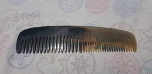 หวีเขาควายขัดเงาเป็นมิตรกับสิ่งแวดล้อมออกแบบโลโก้ได้ตามต้องการอุปกรณ์ตกแต่งผมสีดำสำหรับผู้ชาย - Product Image 4