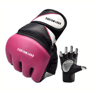 Guantes de Grappling MMA Unisex de Alta Calidad, Guantes de Piel con Estampado Personalizado para Entrenamiento de Muay Thai y Artes Marciales Mixtas - Product Image 4