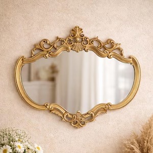 Designer Gold Metal <b>Frame</b> Mirror Elegant Wall Decor Suitable For Living Room Bedroom And Entryway Styling Wholesale From India - Product Image 5