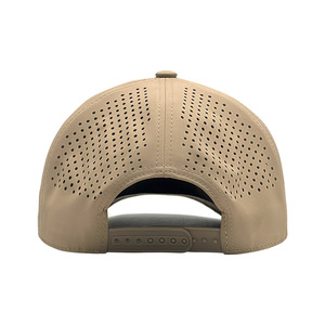 ODM OEM Custom Khaki Sporty Cap Adjustable Laser Cut 5-Panel Golf <b>Hat</b> Structured Rope Cap High Crown Baseball Cap Outdoor - Product Image 2
