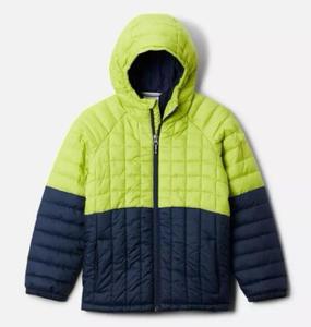 Chaqueta Acolchada con Capucha para Hombre, Diseño Color Block Naranja y Negro, Resistente al Viento, Relleno Grueso de Poliéster, Cierre de Cremallera, Estilo Casual de Invierno - Product Image 1