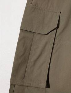Men's Straight 100% Cotton Canvas Cargo Pants Loose Fit Multi Pocket Mid Waist Casual <b>Trousers</b> for Autumn OEM Service - Product Image 6