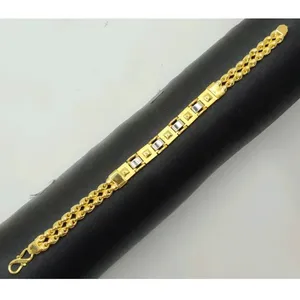 Pulsera de Oro Contemporánea para Hombre, Exquisita Cadena de Eslabones en Dos Tonos de Oro y Plata, Elegante Regalo para Esposo o Padre - Product Image 2