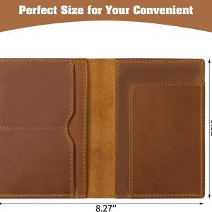 Genuine Premium PU Leather Passport <b>Holder</b> Custom Logo Full Grain Leather Travel <b>Wallet</b> Luxury Passport Cover Bulk Wholesale - Product Image 5