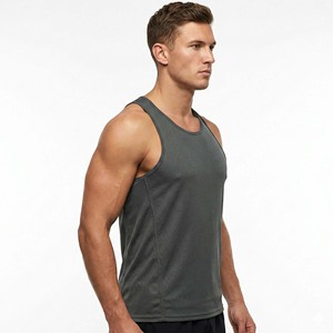 Wholesale Blank Fitness Muscle Shirt Custom Men's <b>Moisture</b> Wicking Racerback Vest Blank <b>Moisture</b> Wicking Gym Vest - Product Image 2