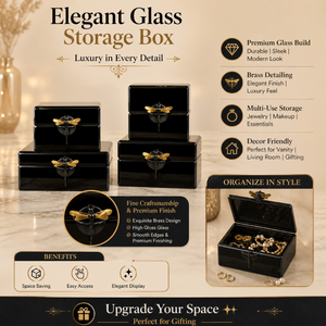 Modern Luxury Blue <b>Glass</b> Decorative Box Collection Premium Decorative | Storage Boxes for Jewelry Accessories and Home Styling - Product Image 6