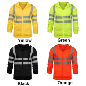 เสื้อฮู้ดกันน้ำสะท้อนแสงสำหรับผู้ชาย OEM ODM ขายส่ง ผลิตจากผ้าฝ้าย เสื้อแจ็คเก็ตนิรภัยแบบมองเห็นได้ชัดเจน แขนยาว ทันสมัย ตอบโจทย์ความต้องการสูง - Product Image 6