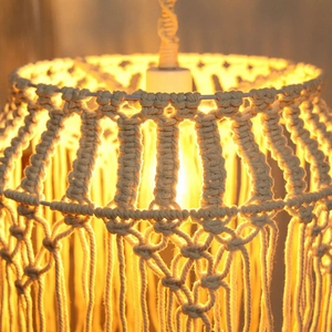 Lustre abat-jour bohème, luminaire de plafond, tentures murales en macramé, design artistique, décoration intérieure, décoration murale, cadeau - Product Image 6
