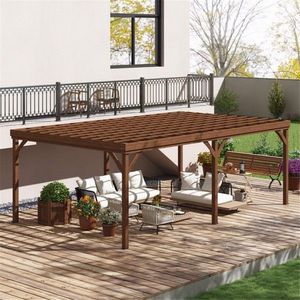 Gazebo in Legno da Esterno Originale SKU 55207963 con Tettoia e Pergola - Product Image 1