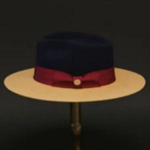 Chapeau en feutre de laine de style britannique rétro pour hommes et femmes, chapeau Fedora bicolore - Product Image 4