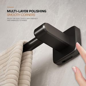 Support à Serviettes Moderne en Acier Inoxydable Noir avec Fixation par Perçage pour Décorer Votre Salle de Bain, Polyvalent pour Cadeau ou Accessoire de Salle de Bain - Product Image 4
