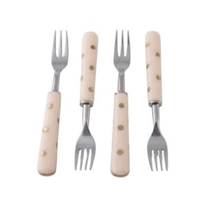 Ensemble de 4 couteaux à fromage de luxe en acier inoxydable, personnalisé, avec manche incrusté de perles, fourchette à fromage et spatule - Product Image 6